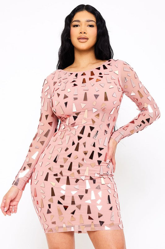 All Eye's On Me Mirror Mini Dress
