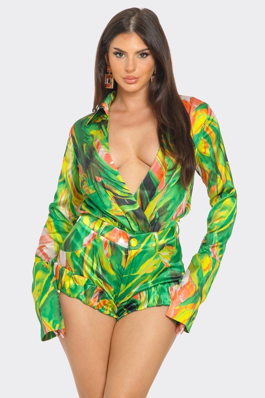 Las Vegas Me Green 2 Piece Short Set